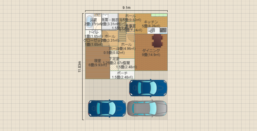 40坪　4LDKの家