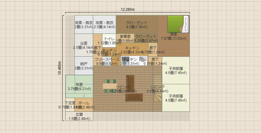 38坪　リビング階段