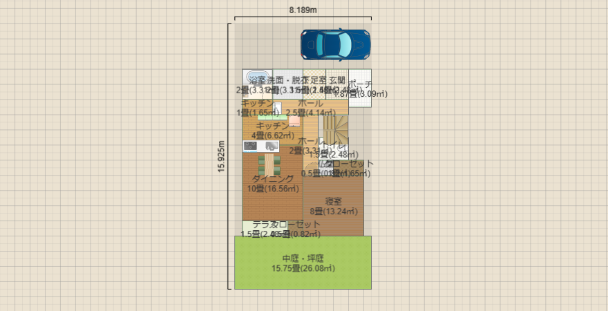 東玄関　4LDKの家　6