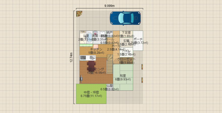 1階和室　34畳