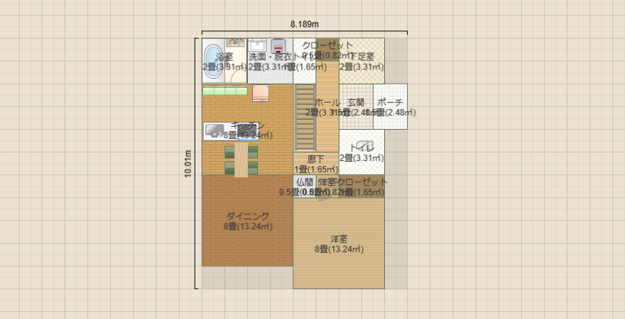 30坪　1.5階２つトイレ