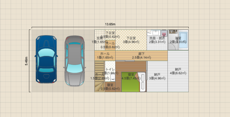 2階リビングの家/土地最適化ver