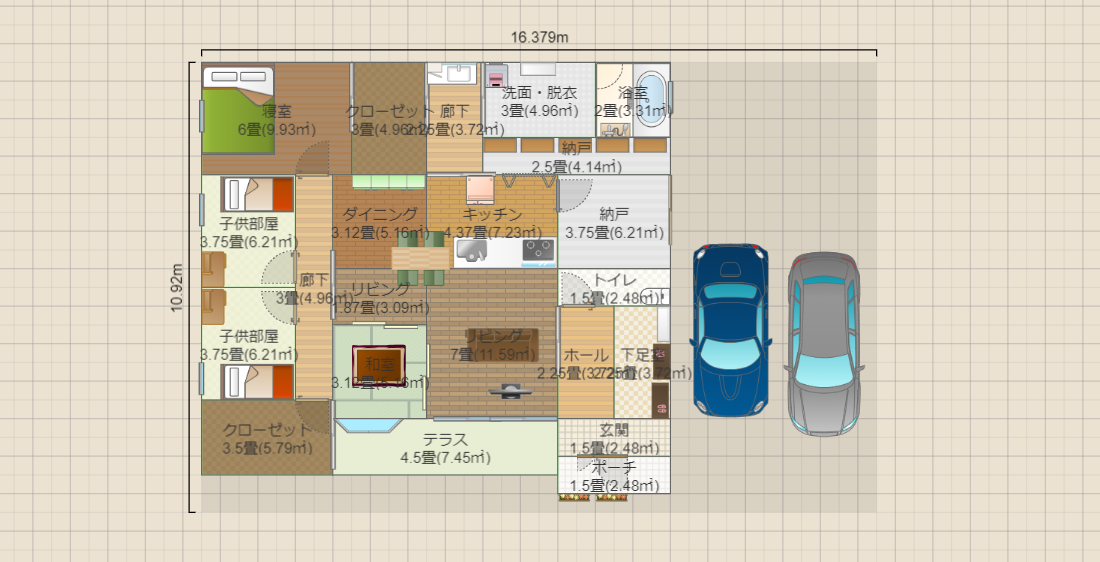 想定プラン④　平屋