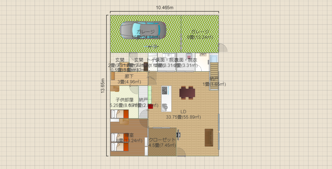 和室無し間取り