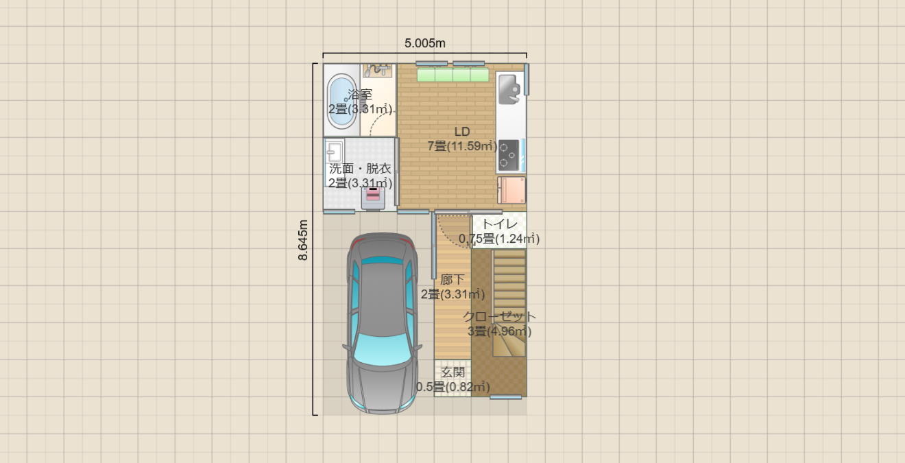 15坪駐車場付き