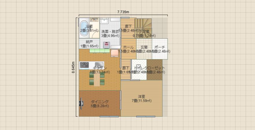 ２階建て　1階で完結平屋風30坪