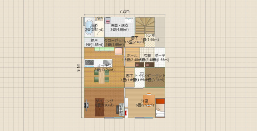 ２階建て　1階で完結30坪 Ⅱ