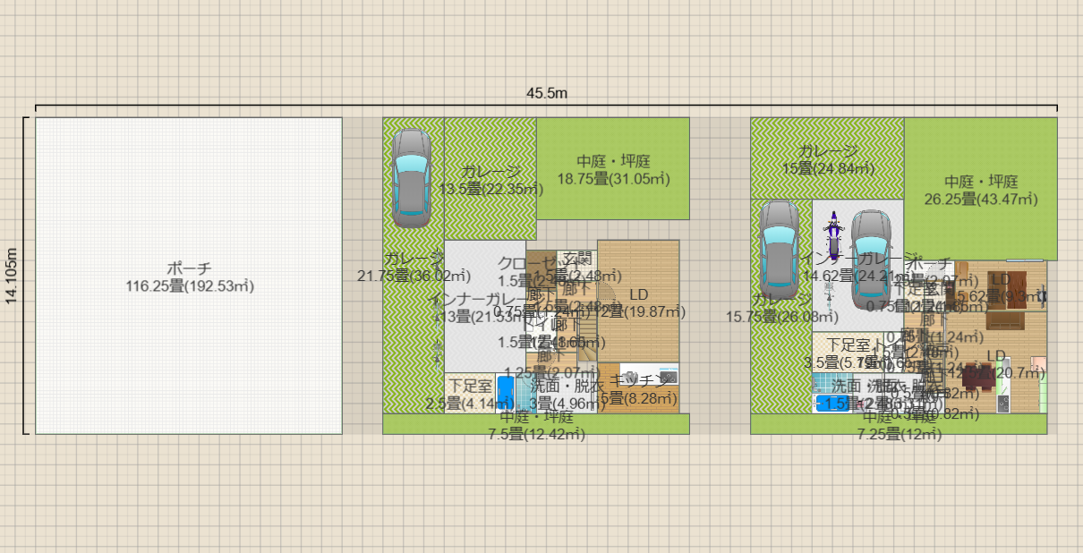 北野案1（土地202.88：14*14.5建蔽40:81.152容積80想定）