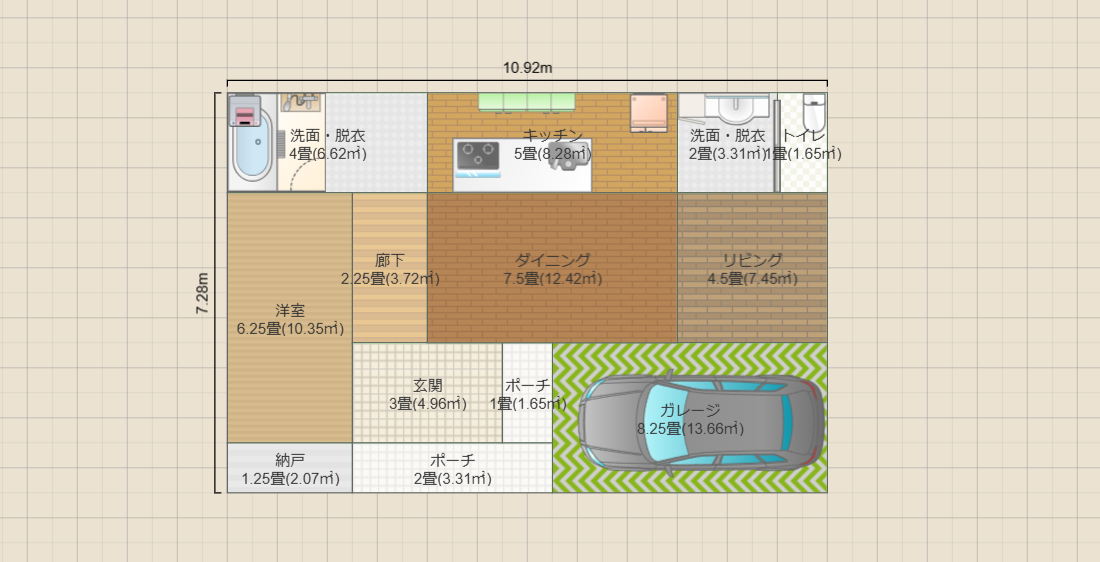 イメージ１（１３坪・玄関南西）