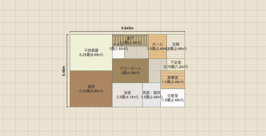 正方形平屋A（南西玄関）