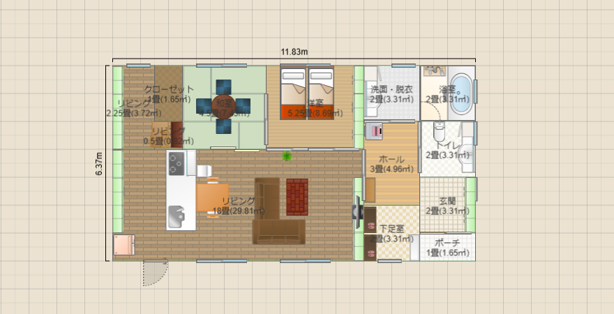 夢平屋23坪