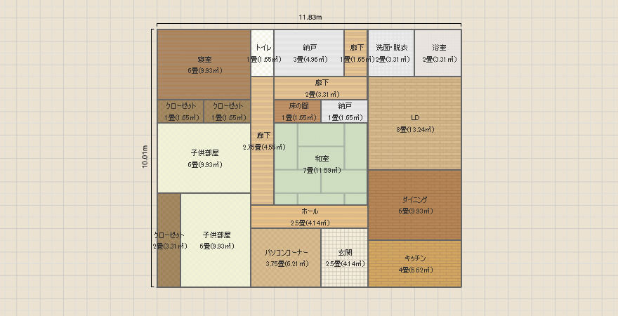 平屋３５．７坪