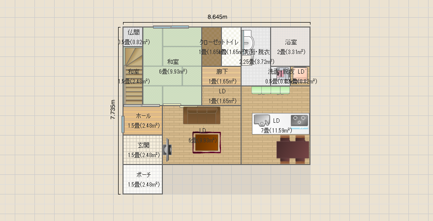 ５ＬＤＫ35.6西階段　２３２２