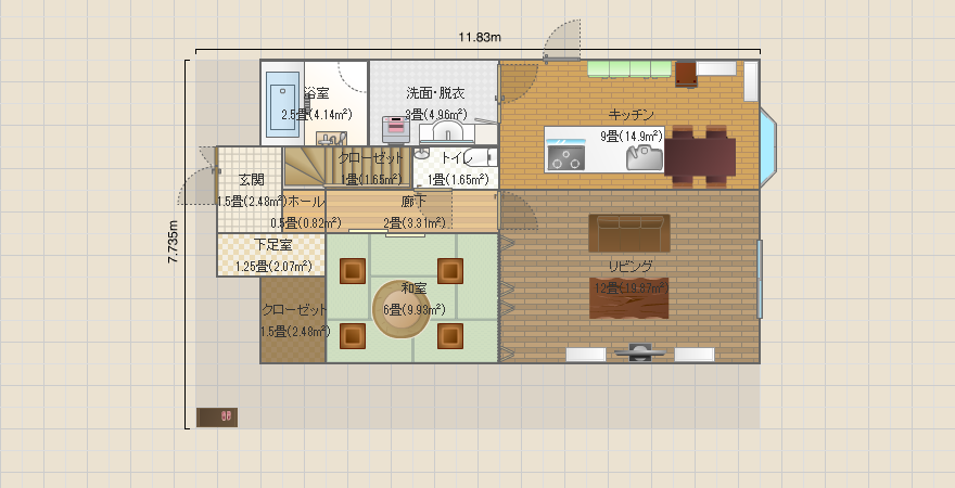 コンパクト4LDK収納多め