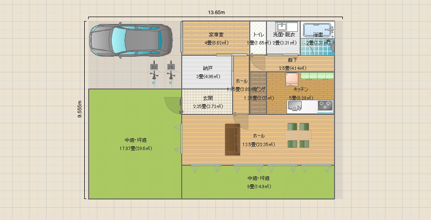 車・北西縦／庭・南西＋南(26)